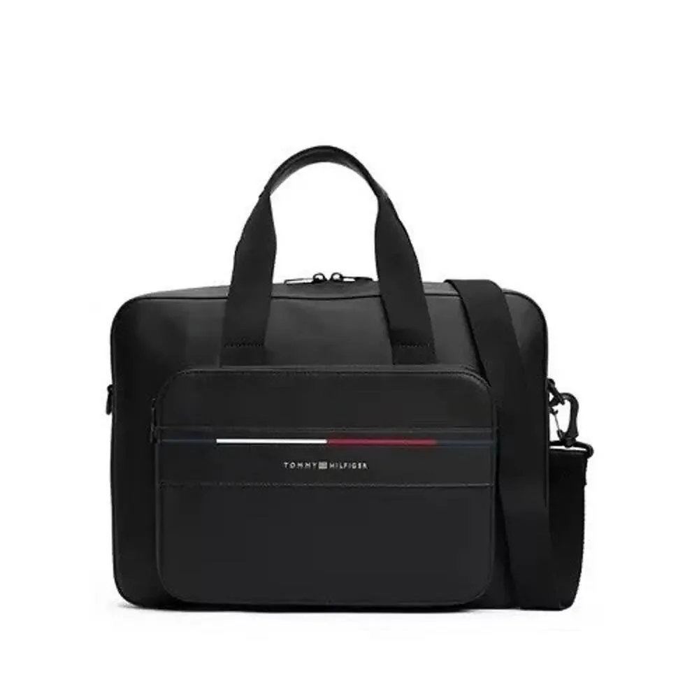 NWT Tommy Hilfiger Men's Foundation Laptop Bag, Black, $139.50 MSRP
